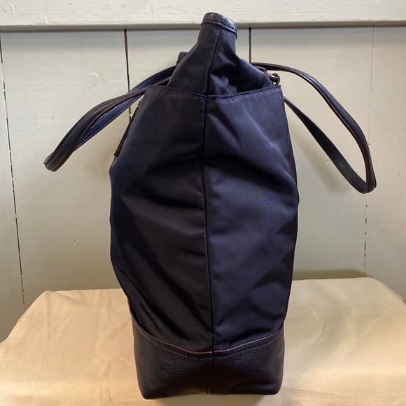 Coach Nylon & Leather Large Tote In Midnight Blue - Picture 8 of 17